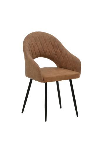 Πολυθρόνα Macie pakoworld ύφασμα καφέ antique-μαύρο 58x50x85εκ