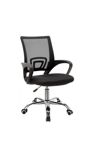 Καρέκλα γραφείου Berto II pakoworld recline με ύφασμα mesh σε μαύρη απόχρωση 60x48x85-95εκ