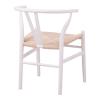 Καρέκλα Wishbone pakoworld rubberwood-σχοινί σε λευκή απόχρωση 60x51x80εκ