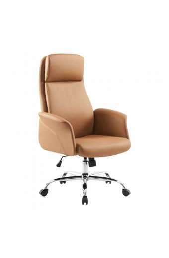 Καρέκλα γραφείου διευθυντή Derjio pakoworld καφέ pu 68x66x115εκ