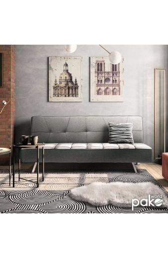 Καναπές-κρεβάτι Travis pakoworld 3θέσιος ύφασμα γκρι 175x83x74εκ