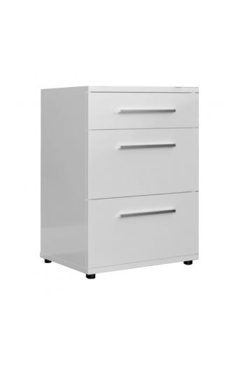 Κομοδίνο Elegance pakoworld με 3 συρτάρια σε λευκή απόχρωση 40x39x57εκ