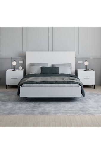 Κρεβάτι διπλό Oryana Ι pakoworld  σε λευκή diamont απόχρωση 160x200εκ