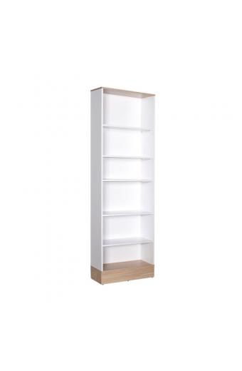 Βιβλιοθήκη Bator pakoworld σε λευκό- oak χρώμα 60x26x197εκ