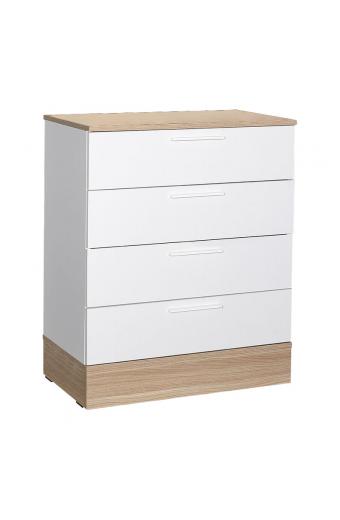 Συρταριέρα Pelita pakoworld σε λευκή-oak απόχρωση 72x40x88εκ