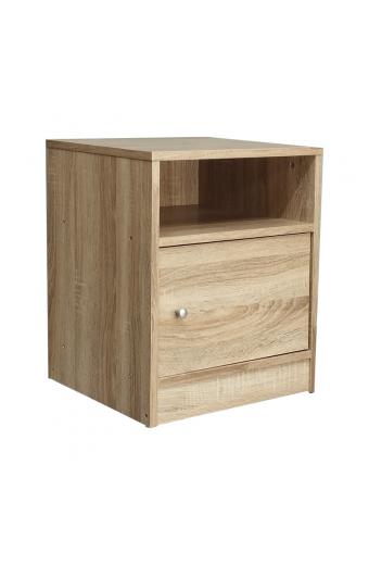 Κομοδίνο Foly pakoworld με ένα ντουλάπι sonoma 40x40x50εκ