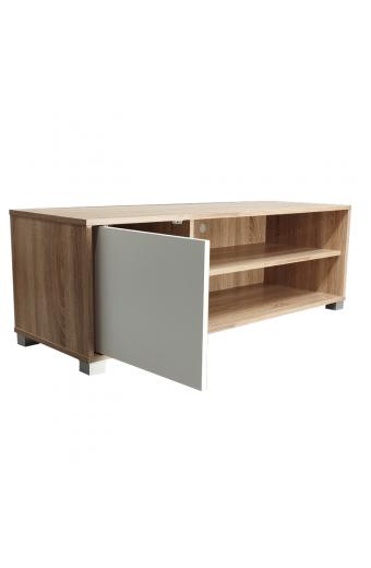 Έπιπλο τηλεόρασης Ellon pakoworld μελαμίνης sonoma-λευκό 120x40x41εκ.