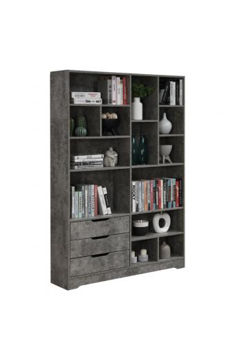 Βιβλιοθήκη Lucinda pakoworld γκρι oak 120x29.8x180.5εκ