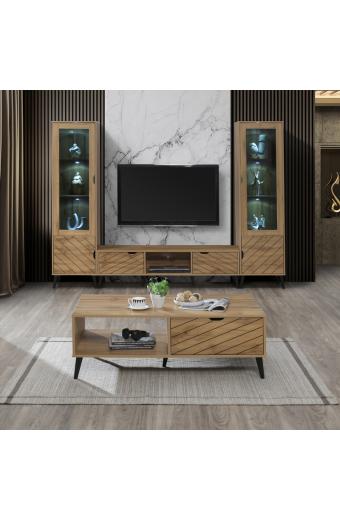 Έπιπλο τηλεόρασης Thelma pakoworld sonoma μελαμίνης 150x40x41.6εκ