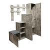 Έπιπλο εισόδου Nenich pakoworld σε γκρι oak απόχρωση 150x37x180εκ