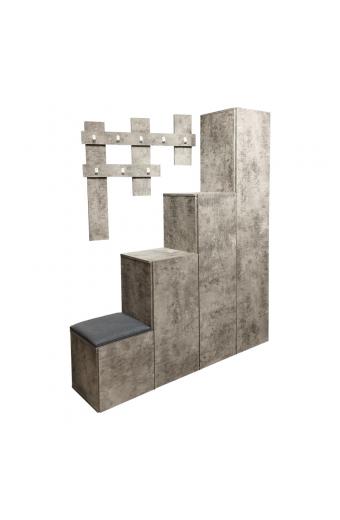 Έπιπλο εισόδου Nenich pakoworld σε γκρι oak απόχρωση 150x37x180εκ
