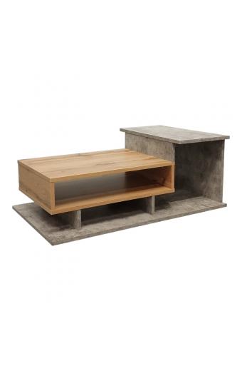 Τραπέζι σαλονιού Nuvele pakoworld σε γκρι antique-sonoma απόχρωση 90x50x35εκ