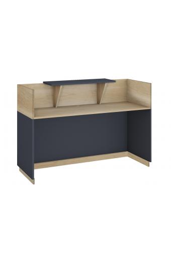 Γραφείο reception Lotus pakoworld σε χρώμα φυσικό - ανθρακί 180x70x110εκ