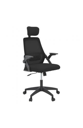 Καρέκλα γραφείου Peja pakoworld mesh ύφασμα μαύρο 58x60x107-117εκ