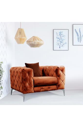 Πολυθρόνα PWF-0579 pakoworld ύφασμα κεραμιδί 108x90x70εκ