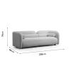 Καναπές 3θέσιος Tranquil pakoworld ύφασμα μπουκλέ κρεμ 228x90x74εκ