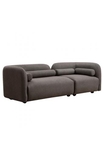 Καναπές 3θέσιος Tranquil pakoworld ύφασμα μπουκλέ γκρι 228x90x74εκ