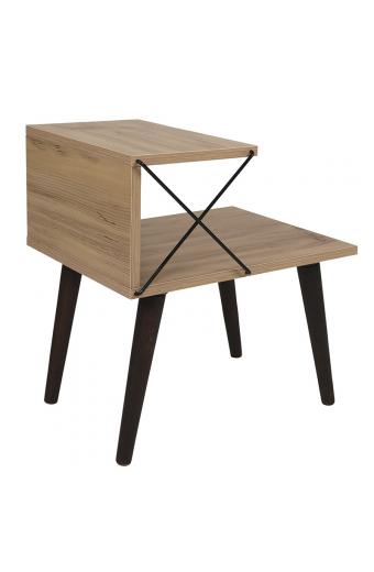 Βοηθητικό τραπέζι-κομοδίνο Gather pakoworld sonoma-καρυδί 50x40x55εκ
