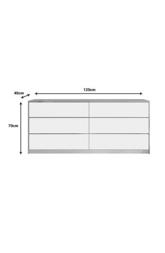 Συρταριέρα Kuanger pakoworld σε λευκή-φυσική απόχρωση 120x40x70εκ