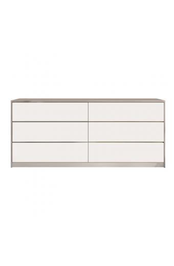 Συρταριέρα Kuanger pakoworld σε λευκή-φυσική απόχρωση 120x40x70εκ