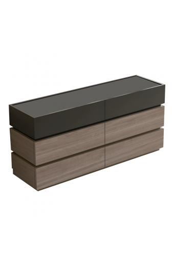 Συρταριέρα Sonlen pakoworld mdf σε ανθρακί-sonoma απόχρωση 120x40x72εκ