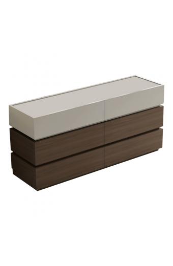 Συρταριέρα Sonlen pakoworld mdf σε καρυδί-μπεζ απόχρωση 120x40x72εκ