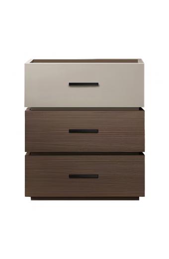 Κομοδίνο Sonlen pakoworld mdf σε καρυδί-μπεζ απόχρωση 60x40x66εκ