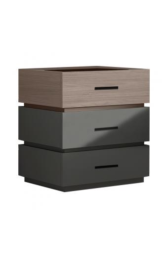 Κομοδίνο Sonlen pakoworld mdf σε sonoma-ανθρακί απόχρωση 60x40x66εκ