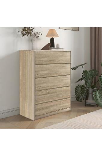 Συρταριέρα Kuanger pakoworld mdf σε φυσική απόχρωση 80x40x109εκ