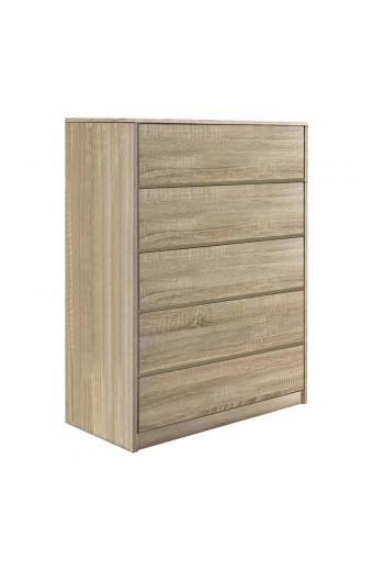 Συρταριέρα Kuanger pakoworld mdf σε φυσική απόχρωση 80x40x109εκ