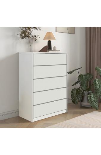 Συρταριέρα Kuanger pakoworld mdf σε λευκή απόχρωση 80x40x109εκ