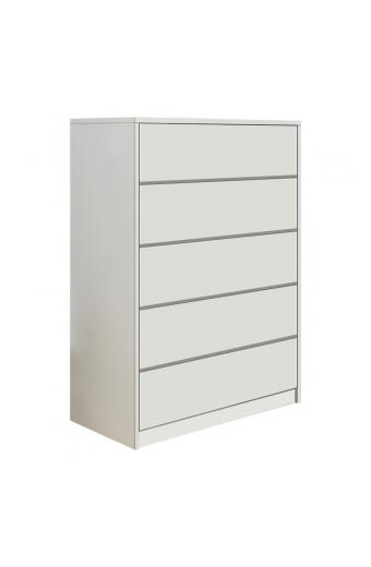 Συρταριέρα Kuanger pakoworld mdf σε λευκή απόχρωση 80x40x109εκ