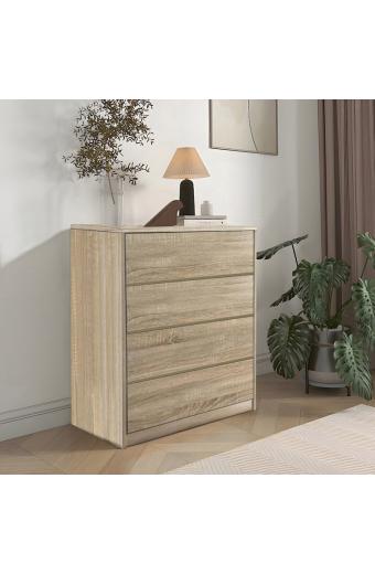 Συρταριέρα Kuanger pakoworld mdf σε φυσική απόχρωση 80x40x80εκ