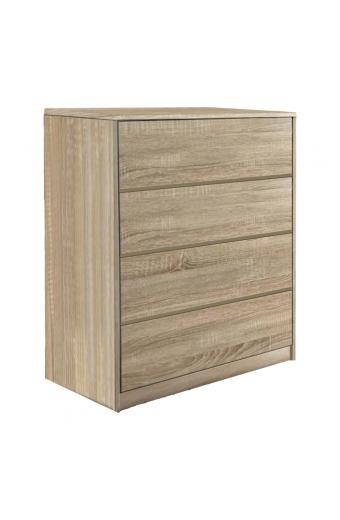 Συρταριέρα Kuanger pakoworld mdf σε φυσική απόχρωση 80x40x80εκ
