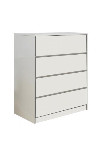Συρταριέρα Kuanger pakoworld mdf σε λευκή απόχρωση 80x40x80εκ