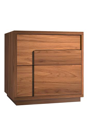 Κομοδίνο Inget pakoworld mdf σε καρυδί απόχρωση 50x40x48εκ