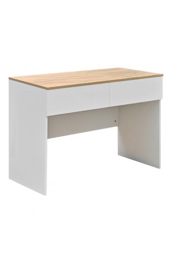 Γραφείο εργασίας Beleton pakoworld με συρτάρια mdf σε oak με λευκή απόχρωση 100x50x75εκ