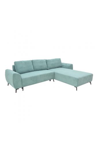 Kαναπές κρεβάτι τριθέσιος αναστρέψιμος Settee pakoworld ύφασμα με αποθηκευτικό χώρο σε μέντα απόχρωση 286x204x93εκ