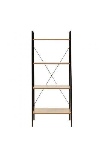 Βιβλιοθήκη- Ραφιέρα Ramon pakoworld φυσικό-μαύρο 60x23x145,5εκ