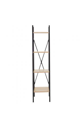 Βιβλιοθήκη Ramon pakoworld φυσικό-μαύρο 34x32,5x148εκ