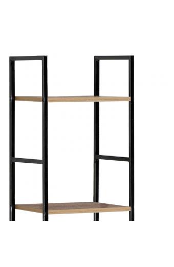 Βιβλιοθήκη Azuel pakoworld φυσικό-μαύρο μέταλλο 29x23.5x144εκ