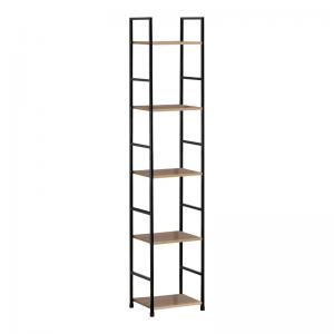 Βιβλιοθήκη Azuel pakoworld φυσικό-μαύρο μέταλλο 29x23.5x144εκ