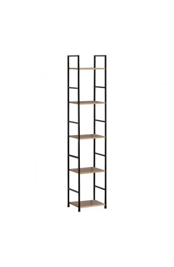 Βιβλιοθήκη Azuel pakoworld φυσικό-μαύρο μέταλλο 29x23.5x144εκ