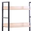 Βιβλιοθήκη Elbo pakoworld φυσικό-μαύρο μέταλλο 60x28x126εκ