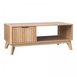 Τραπέζι σαλονιού Hamea pakoworld mdf σε φυσική απόχρωση 110x55,2x45εκ