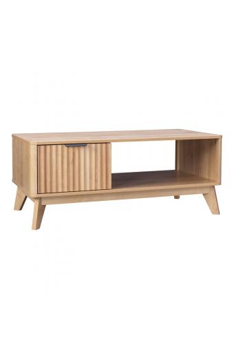 Τραπέζι σαλονιού Hamea pakoworld mdf σε φυσική απόχρωση 110x55,2x45εκ