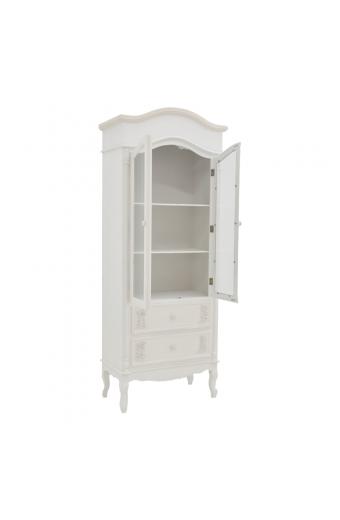 Βιτρίνα Pazlen Inart mdf σε λευκή αντικέ απόχρωση 74.5x39x190εκ