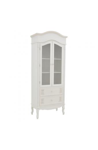 Βιτρίνα Pazlen Inart mdf σε λευκή αντικέ απόχρωση 74.5x39x190εκ