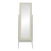Καθρέπτης Malone Inart mdf σε λευκή αντικέ απόχρωση 55x50x160εκ