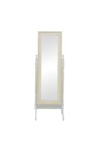 Καθρέπτης Malone Inart mdf σε λευκή αντικέ απόχρωση 55x50x160εκ